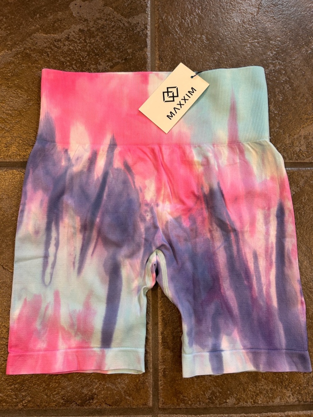 Tie-Dye Kids' Bike Shorts in Pink, Purple & Blue